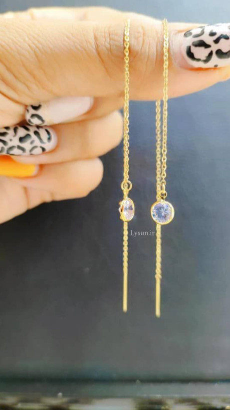 گوشوارهی بخیه یک لایه نگین دار، کد۷۴۶