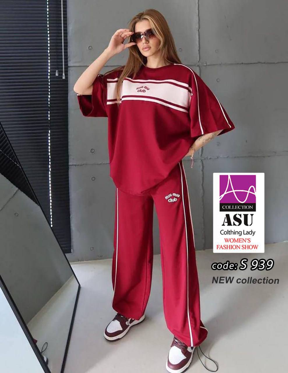 ست ۲ تکه بلوز و شلوار miu miu club  _ کد ۱۷۳